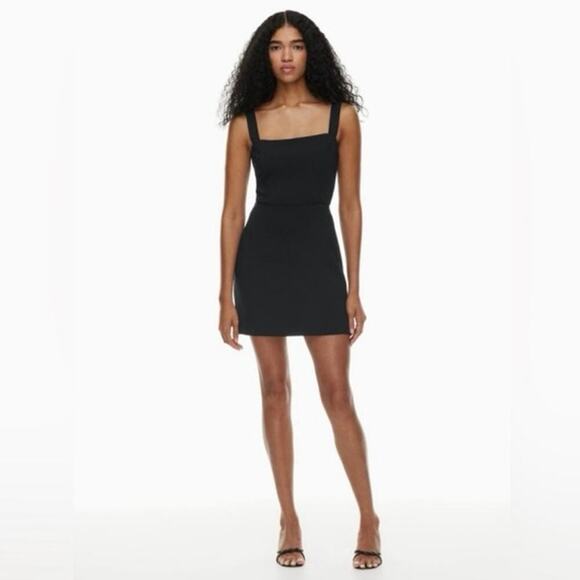NWT Aritzia Wilfred Aperature Tie-Back Black Noir Mini Dress Size 00 - Picture 1 of 12